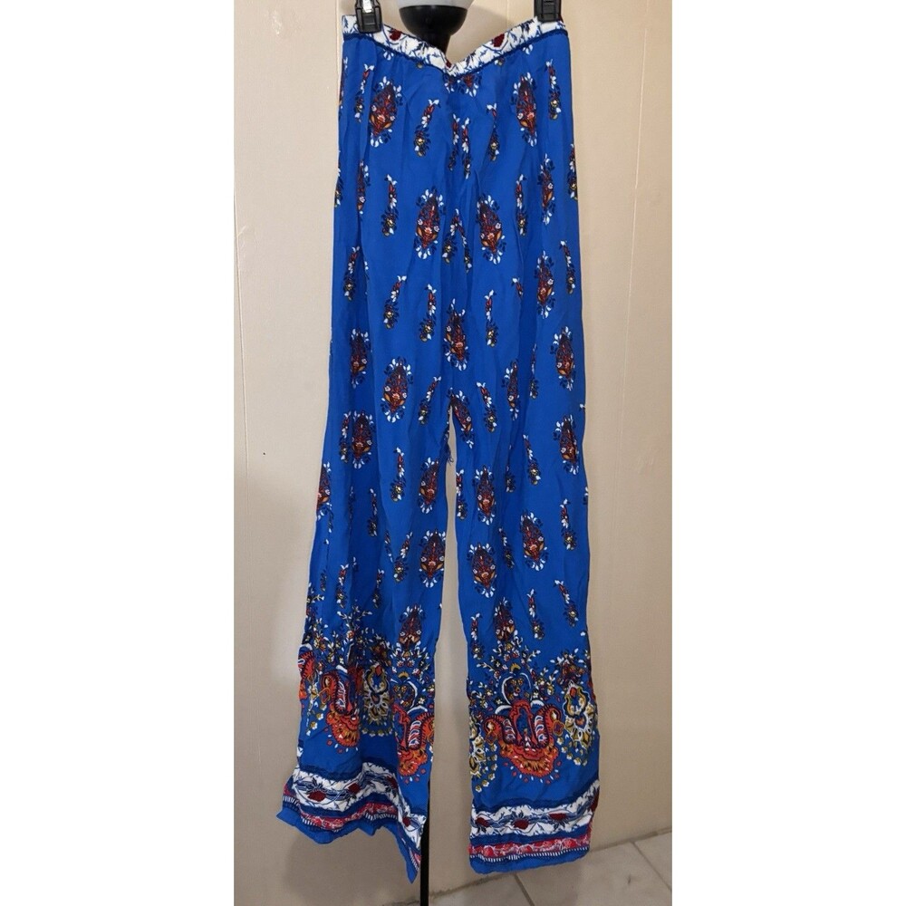Flying Tomato Pants Blue Wide Leg Rayon Flare Women's medium
